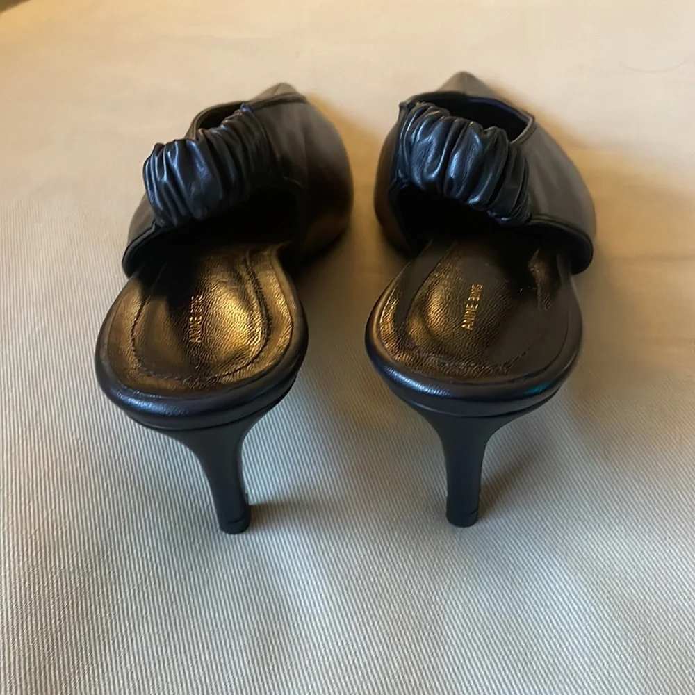 Anine Bing Sleek Black Slingback Heels - Picture 8 of 14